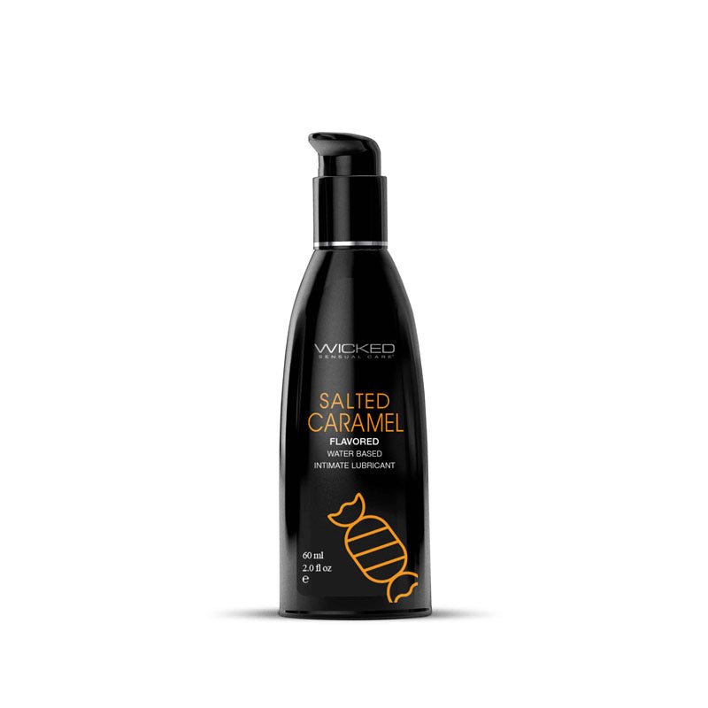 Wicked Aqua Salted Caramel Flavoured Water Based Lubricant - 60 ml (2 oz) Bottle